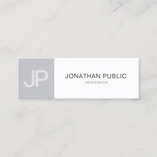 Minimalistisches Monogramm Trendy Modernes Grau Sc Mini Visitenkarte (Vorderseite)