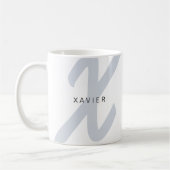 Minimalistisches Monogramm und Name Elegant Blau G Kaffeetasse (Links)