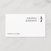 Minimalistisches Monogramm Visitenkarte (Vorderseite)