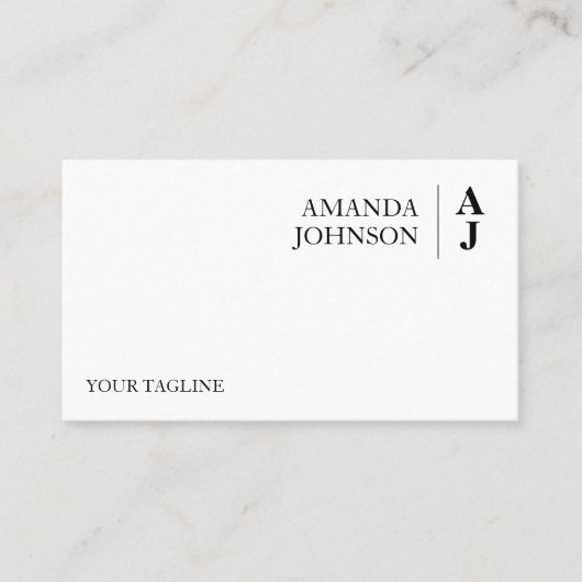 Minimalistisches Monogramm Visitenkarte (Vorderseite)