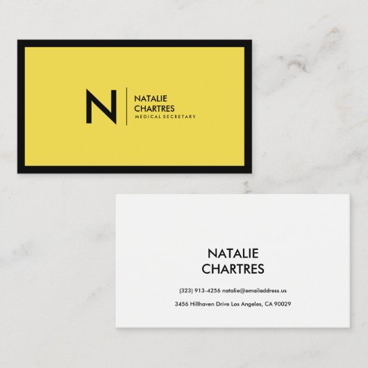 Minimalistisches Monogramm Visitenkarte (Vorne/Hinten)