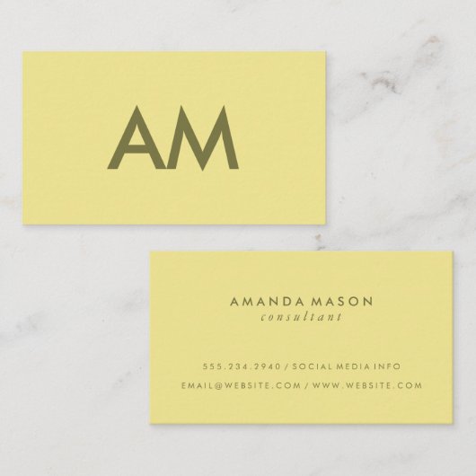 Minimalistisches Monogramm Visitenkarte (Vorne/Hinten)