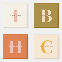 Minimalistisches Monogramm Vorname Pink & Orange