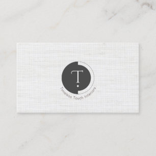 Minimalistisches Monogramm Weiße Pinstripe Gesch Visitenkarte