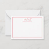 Minimalistisches Monogramm, zwei Grenzstreifen, ro Mitteilungskarte (Vorderseite)