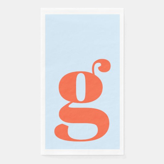 Minimalistisches monogrammiertes Initial fett Blau Serviette (Vorderseite)