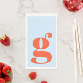 Minimalistisches monogrammiertes Initial fett Blau Serviette (Beispiel)