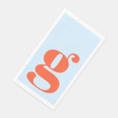 Minimalistisches monogrammiertes Initial fett Blau Serviette (Ecke)