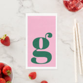 Minimalistisches monogrammiertes Initial fett Rosa Serviette (Beispiel)