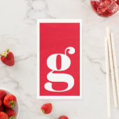 Minimalistisches monogrammiertes Initial fett Rot Serviette (Beispiel)