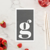 Minimalistisches monogrammiertes Initial fett Schw Serviette (Beispiel)