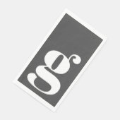 Minimalistisches monogrammiertes Initial fett Schw Serviette (Ecke)