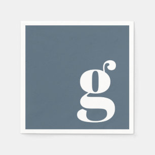 Minimalistisches monogrammiertes Initial in staubi Serviette