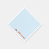 Minimalistisches monogrammiertes Namen Retro einfa Serviette (Ecke)