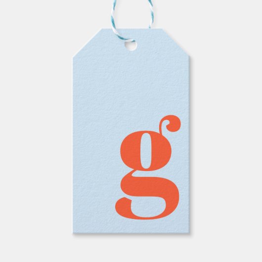 Minimalistisches monogrammiertes Retro-Initial Bla Geschenkanhänger (Vorderseite)