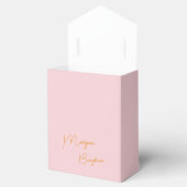 Minimalistisches Monogrammskript rosa Geschenkschachtel (Geöffnet)