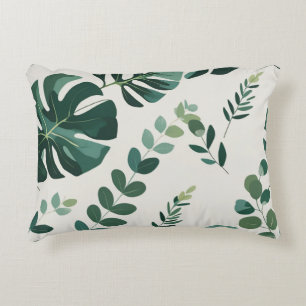 Minimalistisches Monstera- und Grünmuster - Modern Dekokissen