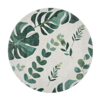 Minimalistisches Monstera- und Grünmuster - Modern Schneidebrett