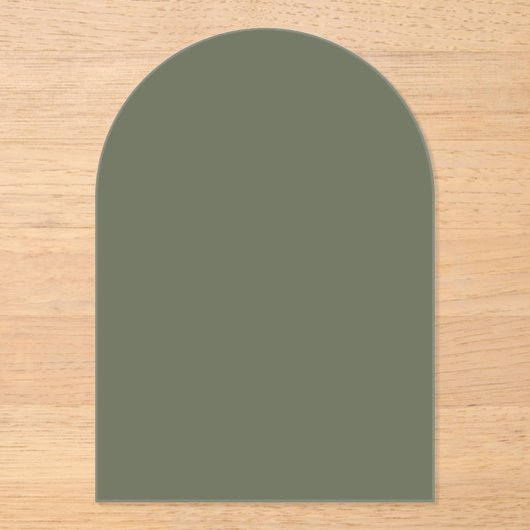 Minimalistisches Moosgrünes Arch Akryllische Einla Acryleinladungen (Vorderseite)