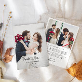 Minimalistisches Morden-Script mit Herz-Hochzeit-F Dankeskarte