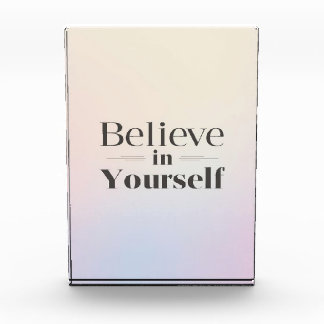 Minimalistisches Motivationsposter: Glaube an dich Fotoblock