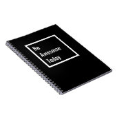 Minimalistisches motivierend schwarzes u. weißes notizblock (Rechte Seite)