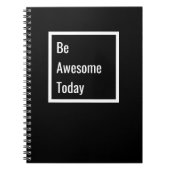 Minimalistisches motivierend schwarzes u. weißes notizblock (Vorderseite)