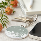 Minimalistisches Mountain Rustikales Wandererlebni Schlüsselanhänger (Vorderseite rechts)