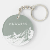 Minimalistisches Mountain Rustikales Wandererlebni Schlüsselanhänger (Rückseite)