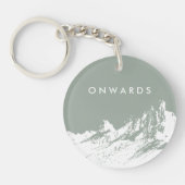 Minimalistisches Mountain Rustikales Wandererlebni Schlüsselanhänger (Vorderseite)