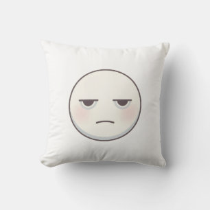Minimalistisches müdes Gesicht Emoji-Wurfkissen Kissen