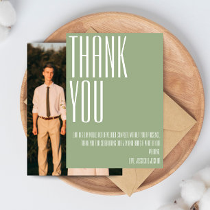 Minimalistisches, muffes Typografie Sage Green Whi Dankeskarte