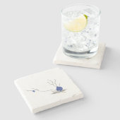 Minimalistisches Muschelgedicht Ikebana Sandglas Steinuntersetzer (Seitenansicht)