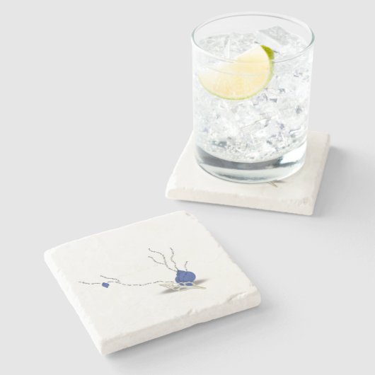 Minimalistisches Muschelgedicht Ikebana Sandglas Steinuntersetzer (Seitenansicht)