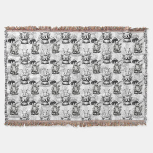 Minimalistisches Mushroom-Kaninchenmuster Decke