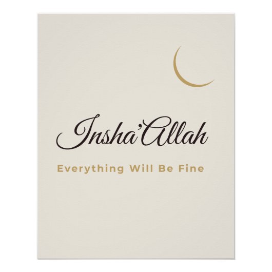 Minimalistisches muslimisches Ästhetik-Poster Poster (Vorderseite)