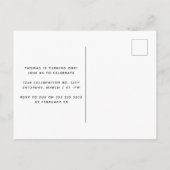Minimalistisches Muster Foto Erste Einladung Postk (Rückseite)