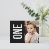 Minimalistisches Muster Foto Erste Einladung Postk (Stehend Vorderseite)