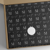 Minimalistisches Muster für Firmenlogo Schwarz Seidenpapier