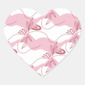 Minimalistisches Muster Herz-Aufkleber (Vorderseite)