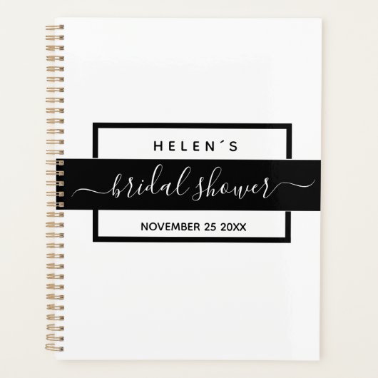 Minimalistisches Muster in weißem Brautparty Planer (Vorderseite)