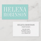 Minimalistisches mutiges Blau/Türkis trendy Visitenkarte (Vorne/Hinten)