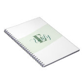 Minimalistisches Namensmonogramm Retro Grün Notizblock (Rechte Seite)