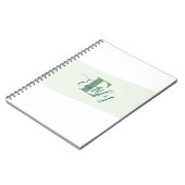Minimalistisches Namensmonogramm Retro Grün Notizblock (Linke Seite)