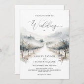 Minimalistisches Napa Tal Wasserfarbener Weinberg Einladung (Vorne/Hinten)