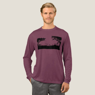 Minimalistisches Natur-Silhouette-Langarm-T-Shirt Tri-Blend Shirt