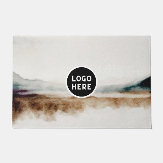 Minimalistisches natürliches Wasserfarbmuster Abst Fußmatte (Vorderseite)