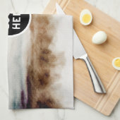 Minimalistisches natürliches Wasserfarbmuster Abst Geschirrtuch (Viertel Falte)