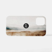 Minimalistisches natürliches Wasserfarbmuster Abst iPhone Hülle (Rückseite (Horizontal))