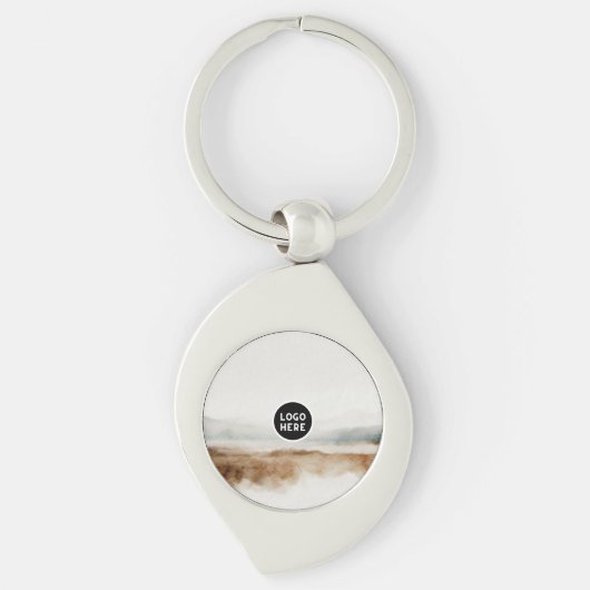 Minimalistisches natürliches Wasserfarbmuster Abst Schlüsselanhänger (Vorderseite)